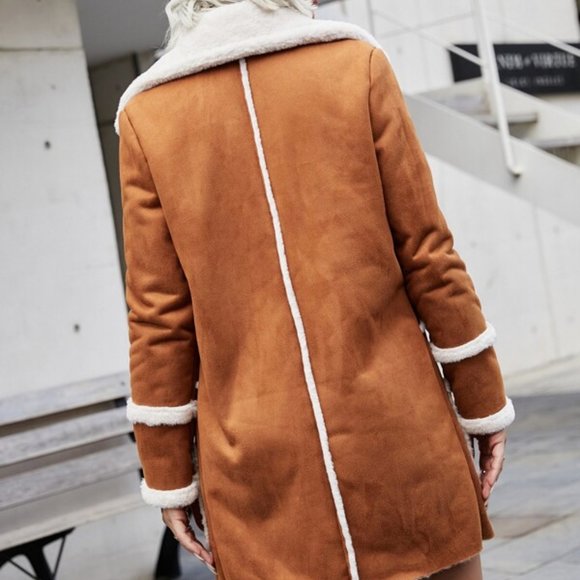 BOHO BABE Faux Suede w/Faux Fur Double breasted pe - Picture 2 of 6